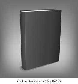 The black realistic book isolated on the gray mesh background