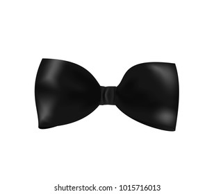 Black realistic ribbon bow vector