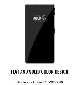 Black realistic smart phone mockup. Vector illustration. Blank screen for your copyspace.