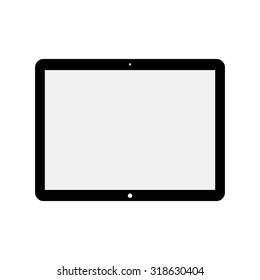 Black realistic tablet vector illustration.