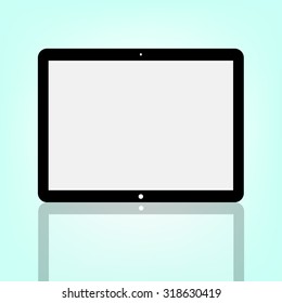 Black realistic tablet vector illustration.