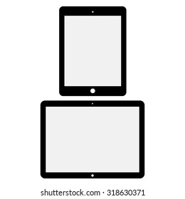 Black realistic tablets vector illustration.