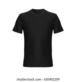 Black Tshirt Clothes On Isolated White Stock Photo (Edit Now) 599532212
