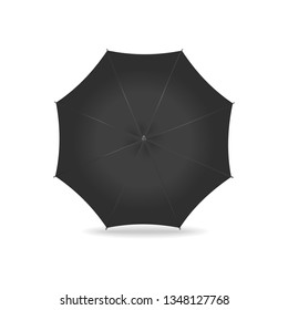 black realistic umbrella. vector illustration isolated on white background