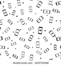 Black Received message concept. New email notification on the smartphone screen icon seamless pattern on white background. New message on the phone screen. Mail delivery service. Vector Illustration