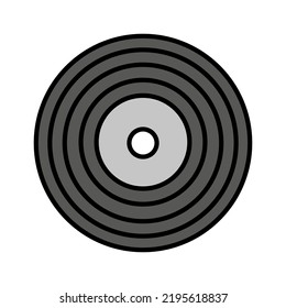 Black record icon. Sound symbol. Music symbol. Vector illustration. stock image. 