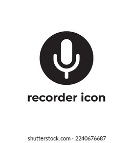 black recorder icon design template