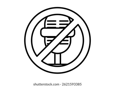 Black recording microphone mute icon