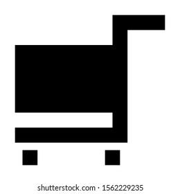 Black Rectangle Cart Icon symbol