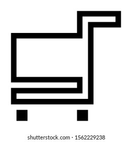 Black Rectangle Cart Icon symbol