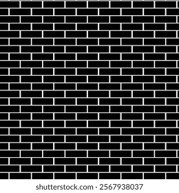 Black rectangle ceramic tile wall texture background. Black nested rectangles background. Black brick wall. White or dark pattern grainy concrete wall stone texture background. Vector illustration