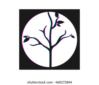 black rectangle dead tree leafless plant fall image vector icon