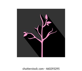 black rectangle dead tree leafless plant fall image vector icon
