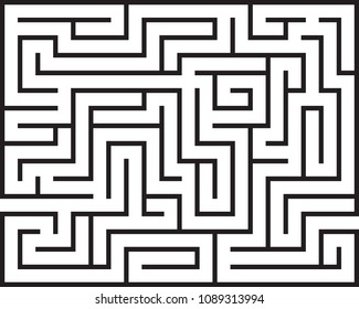 Black rectangle maze isolated on white background