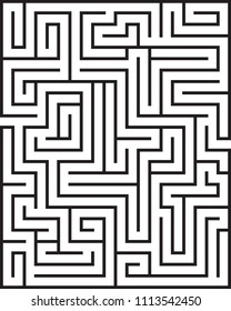 Black rectangle maze isolated on white background