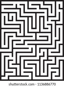 Black rectangle maze isolated on white background