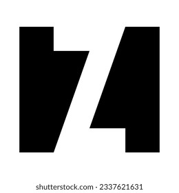 Icono de la letra Z del rectángulo negro en un fondo blanco