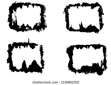 Black rectangle vector grunge background for design template
