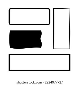 Black rectangles. Rectangles, great design for any purposes. Vector illustration. Stock image.