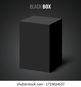 Black rectangular box. Vector illustration.