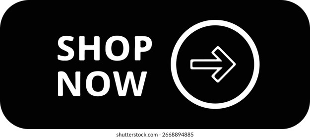 black rectangular buttons with white text saying shop now and arrow icons