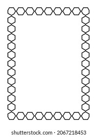 black rectangular frame. A4 format. Vector Illustration.