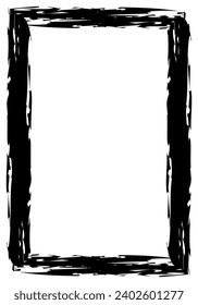 Black rectangular frame isolated on white. Old worn frame . Vector frame for text, photo, certificate, picture, diploma