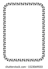 black rectangular frame with leaf and grape motifs, this black border is also isolated with a white background.