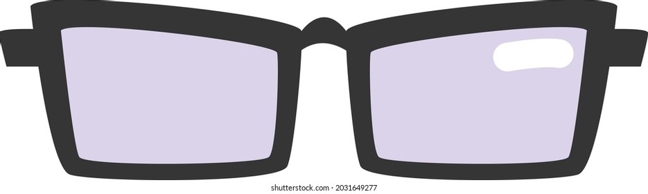Gafas macho rectangulares negras, ilustración, vector, sobre un fondo blanco.
