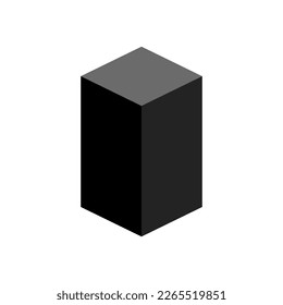 black rectangular prism on white background