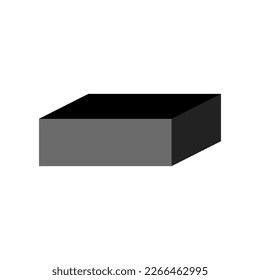 black rectangular prism on white background
