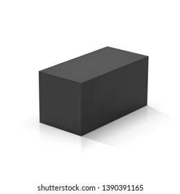 Black rectangular prism. Vector illustration