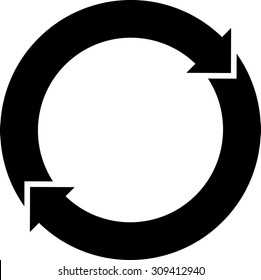 Black Recycle arrows logo symbol