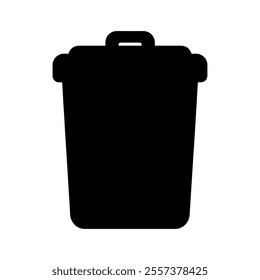 Black Recycle bin  silhouette vector design.

