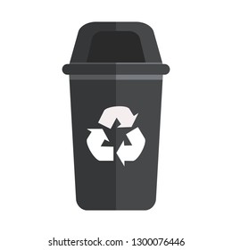 Black Recycle Bin. Vector 