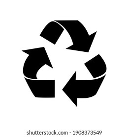 black recycle icon. Recycle label separately on white background