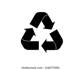 Black recycle icon vector. Flat icon isolated on the white background. Vector illustration.