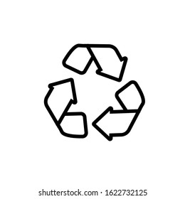 Black Recycle icon vector on a white background