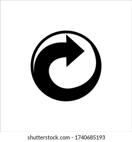 Schwarzes Recyclinglogo mit kreisförmiger Vector-Abbildung. weißer Hintergrund.