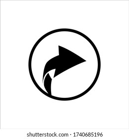 Black recycle logo with circle Vector illustration. white background.