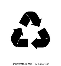 Black Recycle symbol icon vector eps 10 