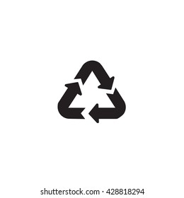 Black recycle Vector Icon on white background