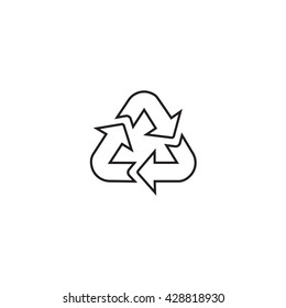 Black recycle Vector Icon on white background