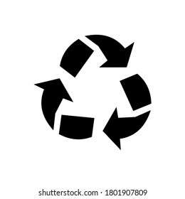 black recycle vector, white color background.