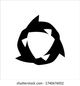 Logo del reciclaje negro Ilustración vectorial. símbolo de reciclado aislado con fondo blanco.