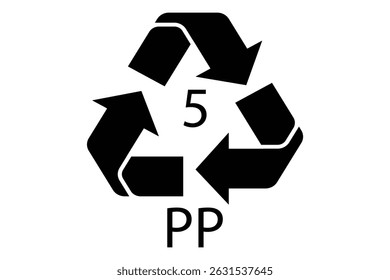 Black recycling symbol with three circular arrows. Recycle symbol vector icon. 