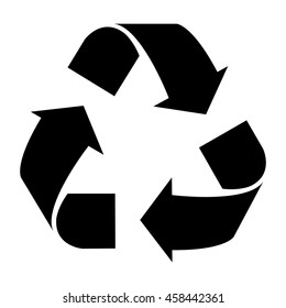 Black Recycling Symbol Vector