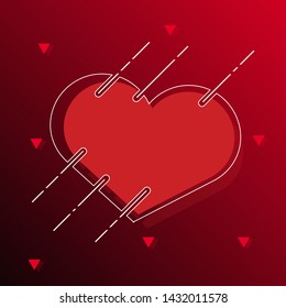 Black and red abstract background, banner with heart frame, colorful creative frames for advertising text. Trendy minimal design, modern graphic design. vector illustration, eps 10 