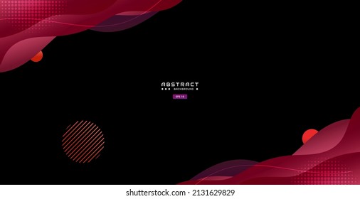 black and red abstract background with creative line and round shape