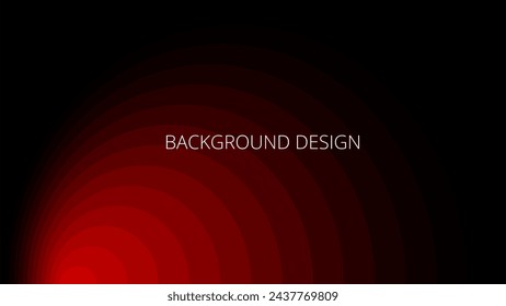 Black and red abstract background with lines and gradient transition, blended rounds, overlay pattern